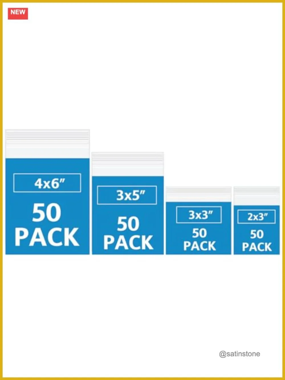 200 Pack Small Plastic Bags 2x3 3x3 3x5 4x6 Inch Clear Zipper Lock Bags for